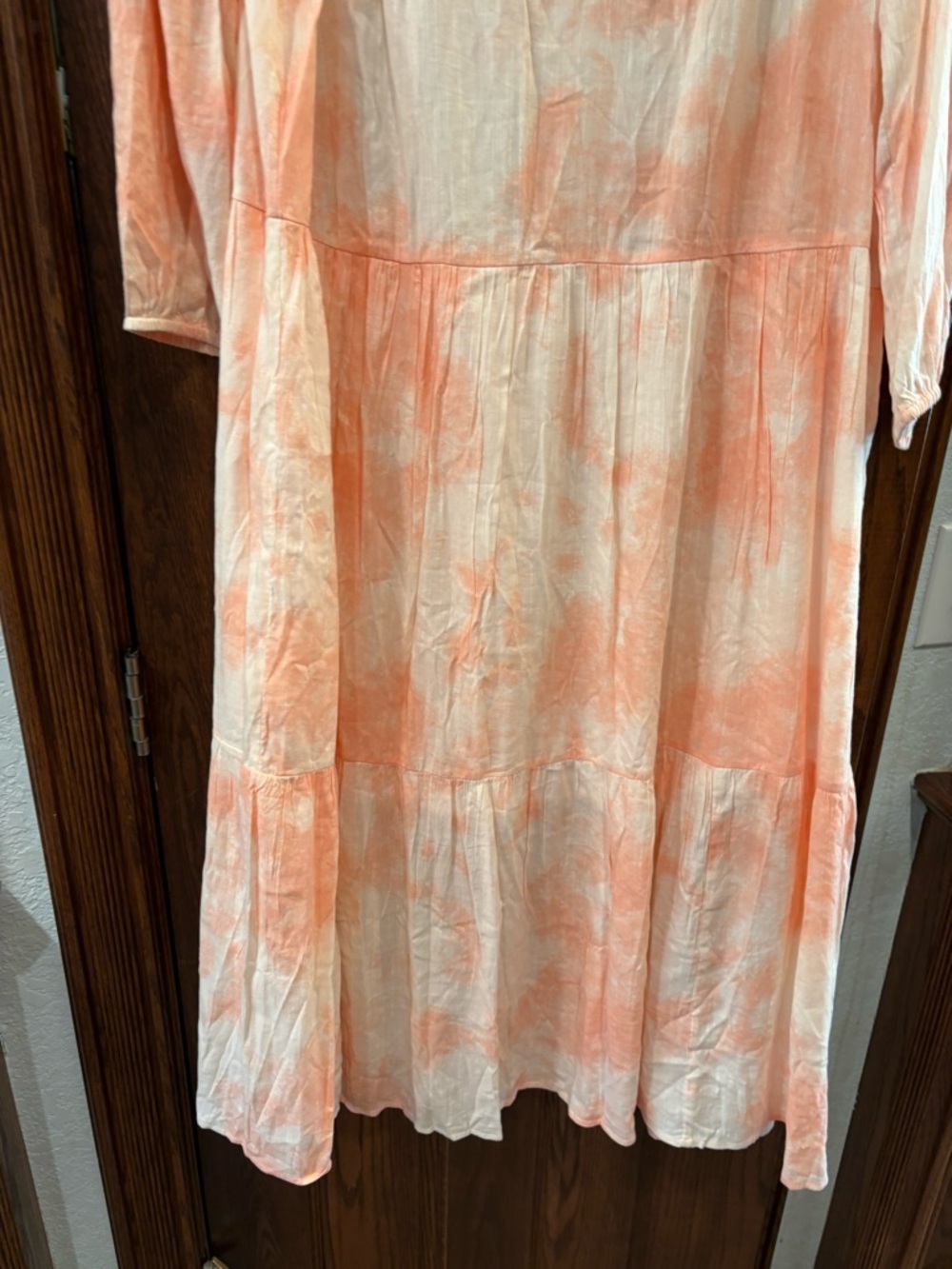 GAP Cotton Dress L tiered peach ivory - Picture 9 of 12